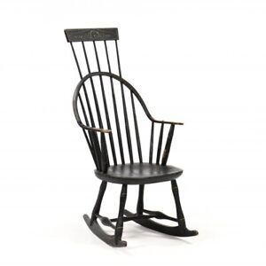 Antique American Comb Back Rocking Chair