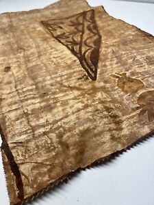 Tapa Cloth Vintage Handmade Siapo Kapa Ngatu Masa Bark Samoan Islands 30x18 44 