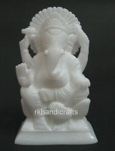 5 5 Inches Marble Table Master Piece For Home Hand Carving Lord Ganesh Ji Statue