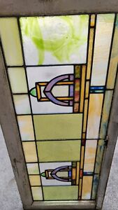 Antique Stained Leaded Glass Church Window Victorian