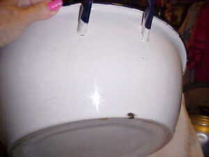 Vtg Large Enamel Pan 15 X 6 Wash Basin Bowl Tub White Black Rim Shabby Chic