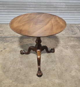 Stickley Williamsburg Mahogany Round Pie Table Tea Table Wa 2400 Claw And Ball