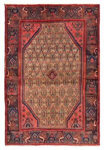 Vintage Hand Knotted Area Rug 4 0 X 5 11 Traditional Wool Carpet