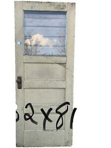 Antique Vintage Farmhouse Door Primitive Chippy Paint 32x81