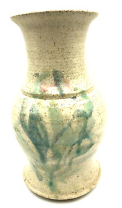 Vintage Art Pottery Vase Hand Painted Watercolor Pastels Flowers Radke 1990