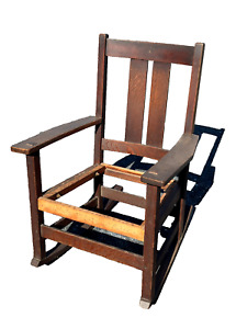 Arts Crafts Tiger Oak Stickley Limbert Rocking Chair Original Surface Project