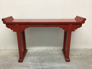 Red Antique Chinese Altar Console Table Sofa Table