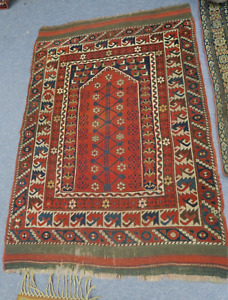 Antique Turkish Anatolian Prayer Meditation Rug 3 2x 5 Hand Knotted Wool