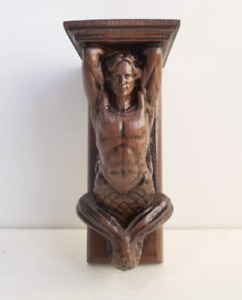 Corbel Merman Of Wood Decorative Carved Wooden Corbel 1pc Wall Hanging Gift