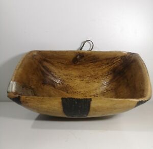 Rare Small Antique Turkana Bowl 22 Kenya Hand Carved From Local Hard Wood 