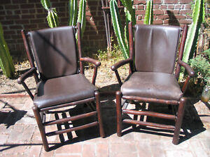 Authentic Old Hickory Chair Co Martinsville Rustic Outdoor Lounge Patio Chairs