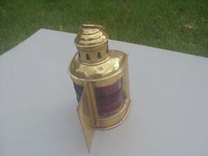 Vintage Perkins Perko Brass Marine Lamp Nautical Ship Lantern Brass And Glass