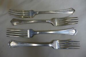 Lot Of 4 Antique Wallace Washington Sterling Silver 7 1 2 Dinner Forks W Mono
