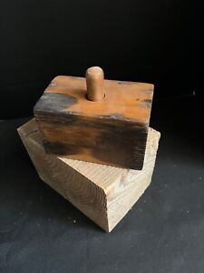 Antique Wooden Butter Mold Press