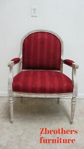 Highland House French Carved Painted Living Room Lounge Arm Chair A