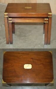 Restored Harrods Kennedy Coffee Side Table Nest Of Tables Military Campaign