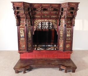 Antique Circa 1820s Chinese Opium Wedding Bed Intricately Carved Museum Quality