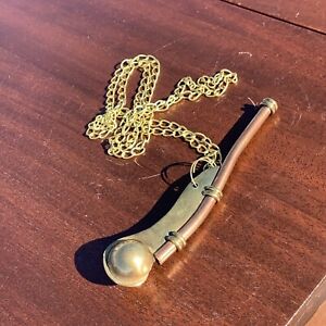Vintage Brass Bosun S Whistle Boatswain Call Pipe Nautical Collectible