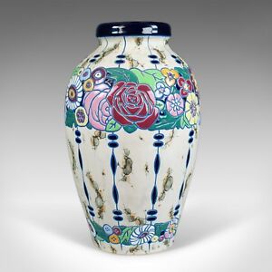 Large Baluster Vase Czechoslovakian Amphora Pottery Mid 20th Century
