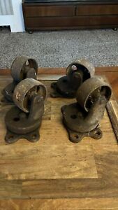 4 Vintage Antique Payson Industrial Caster Replacement Wheels 3 Diameter Lot