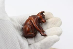 Netsuke Of A Scratching Cat Japanese Carved Boxwood