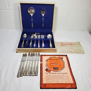 Vtg Wm Rogers Mfg Co Extra Plate Original Rogers Silver Wear Set With Case