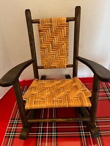 Miniature Doll Caned Rocking Chair Perfect