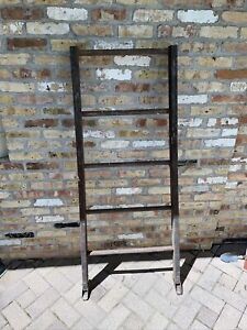 Rustic Vintage Old Wooden Ladder 5 Ft For Use In Decorating Round Rung Wood