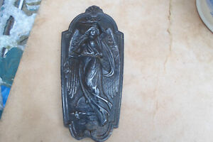 Antique Reclaimed Art Nouveau Niki Angel Goddess Of Victory Metal Plaque