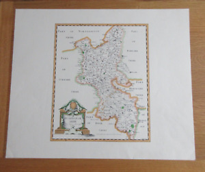 Map Of Buckinghamshire Robert Morden 1722 46 X 38cm 1970 S Reproduction