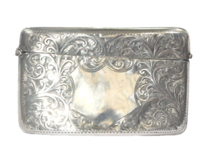 Antique Edwardian Solid Sterling Silver Curved Card Case Hallmarked 1903 48g