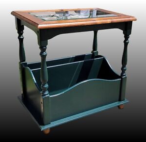 Glasstop Magazine End Table