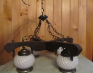 Vintage Rustic Country Yoke Style 4 Light Chandelier