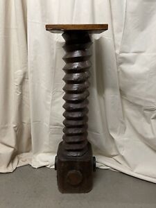 Antique Wine Press Sculptural Display Stand Pillar