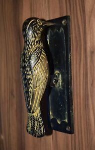 Brass Sparrow Door Bell Ring Sitting Position Woodpecker Bird Door Knocker Ru37