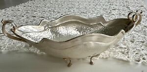 Sterling Silver Greek Hand Hammered Ornamental Footed Bowl Pre Owned