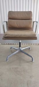 Vintage Herman Miller Eames Leather Soft Pad Group Office Side Chair