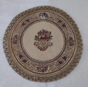 Vintage Belgium Doily Gold Metallic Lace Hollywood Regency Embroidery 10 