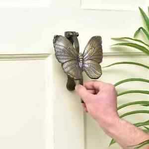 Antique Butterfly Iron Door Knocker Handmade Front Doorbell 6 25 Inches