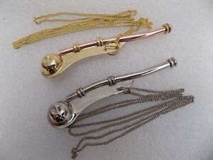 Brass Boatswain Whistle 5 With Chain Bosun Call Pipe Nautical Set Of 2 Chain