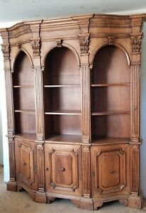 Vintage Neoclassical Style Triple Arch Bookcase And Cabinet Gorgeous 