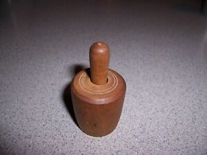 Antique Miniature Wooden Butter Mold Press Carved Pineapple Design