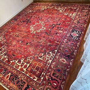 Superb Antique Heriz Hand Knotted Exquisite Rug 10 X 12 5 Inv30 10x13