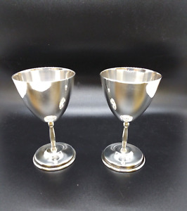 Genuine Set Of 2 Sterling Silver Goblets Hecho En Javento Lopez Reyes 3 2oz