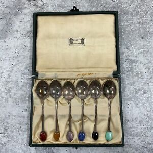 Antique Set Of 6 Sterling Silver Demitasse Spoons Liberty Co London