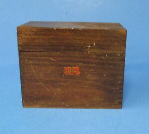 Shabby Antique Weis Usa Wood Dovetail Recipe File Box As Is Rj