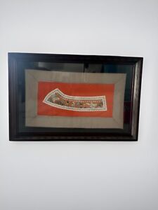 Antique Framed Oriental Silk Tapestry