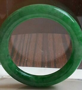 China Full Green Jadeite Jade Round Bracelet 