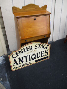 64108 Antique Victorian Oak Salesmans Sample Slant Front Desk 