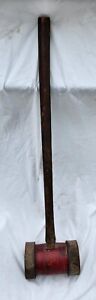 Large Antique Wood And Wrought Iron Mallet Hammer Carnival Circus Strong Man